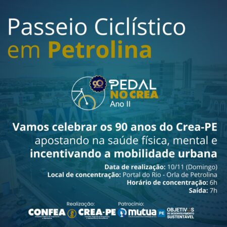 Crea-PE comemora 90 anos com passeio ciclístico em Petrolina, promovendo a mobilidade urbana