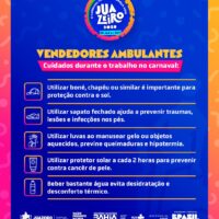 Sesau orienta vendedores ambulantes sobre cuidados com a saúde durante o Carnaval de Juazeiro